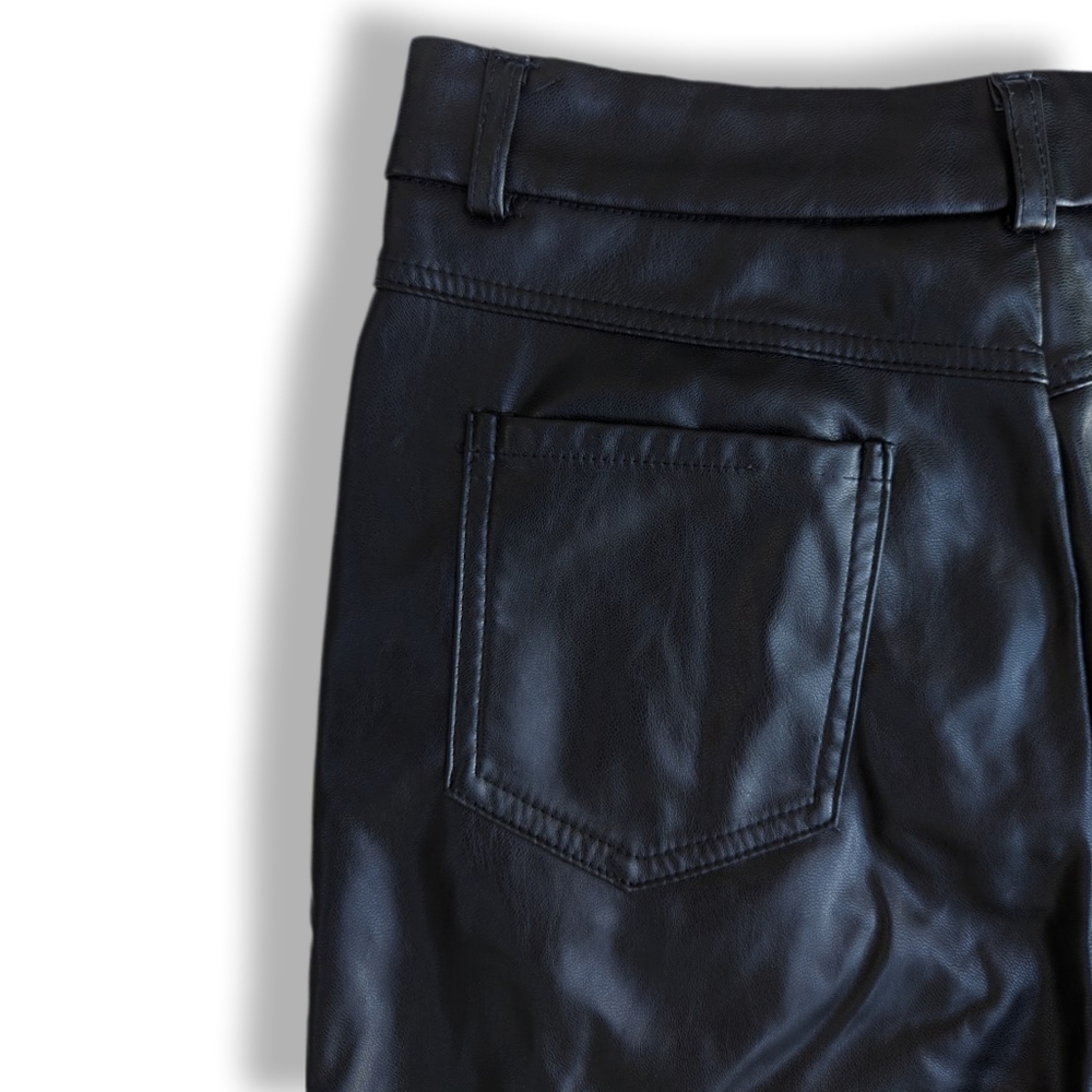 Faux Leather Split Knee High Waisted Pants Shein sz S - Picture 7 of 7
